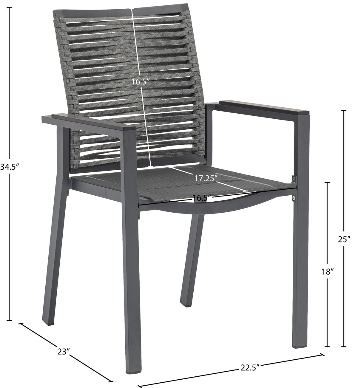Maldives - Rope Outdoor Patio Dining Arm Chair (Set of 2)