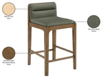 Ellis - Vegan Leather Upholstered Counter Stool (Set of 2) - Brown Base