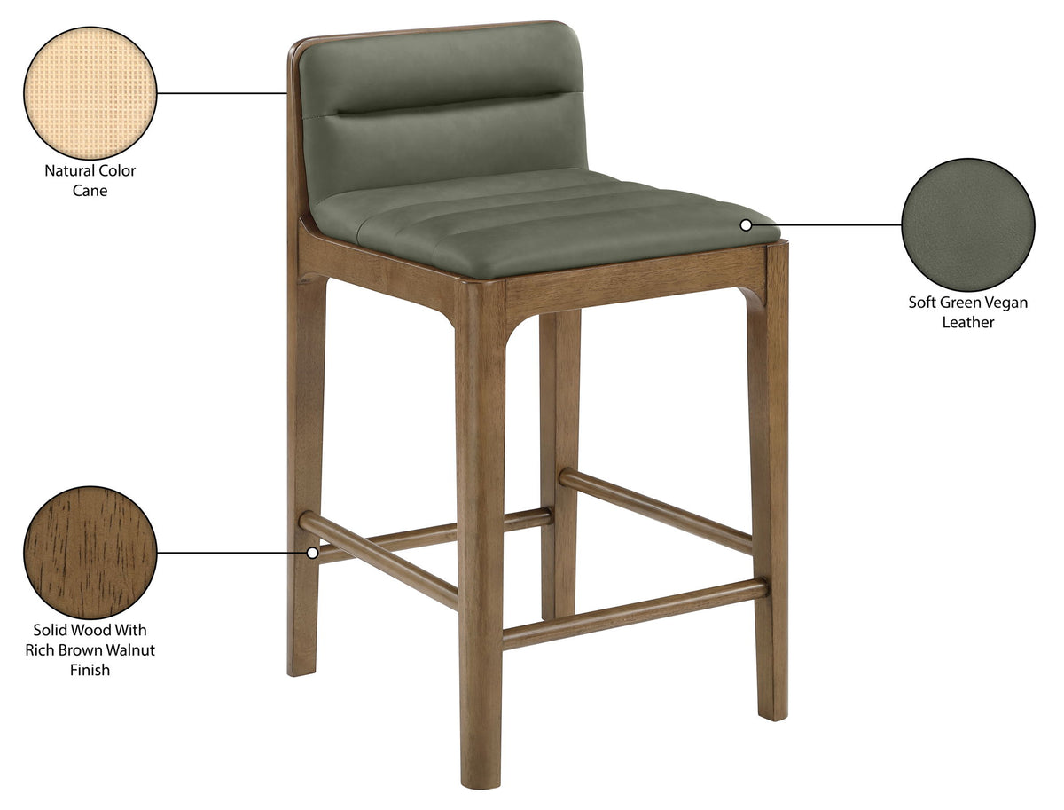 Ellis - Vegan Leather Upholstered Counter Stool (Set of 2) - Brown Base