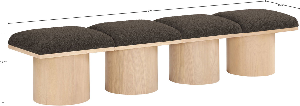 Pavilion - 4 Piece Modular Bench With Natural Base