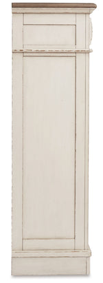 Realyn - Five Drawer Chest - White / Brown / Beige