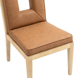 Gwendolyn - Faux Leather Dining Side Chair With Natural Frame (Set of 2)