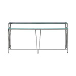 Celina - 72" Rectangle Tempered Glass Console Table - Shiny Nickel