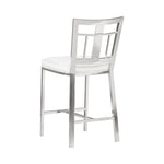 Celina - Counter Height Open Back Metal Barstool With Faux Leather Seat - White