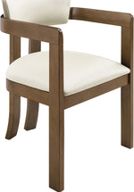 Lavrin - Vegan Leather Upholstered Dining Arm Chair (Set of 2) - Walnut Base