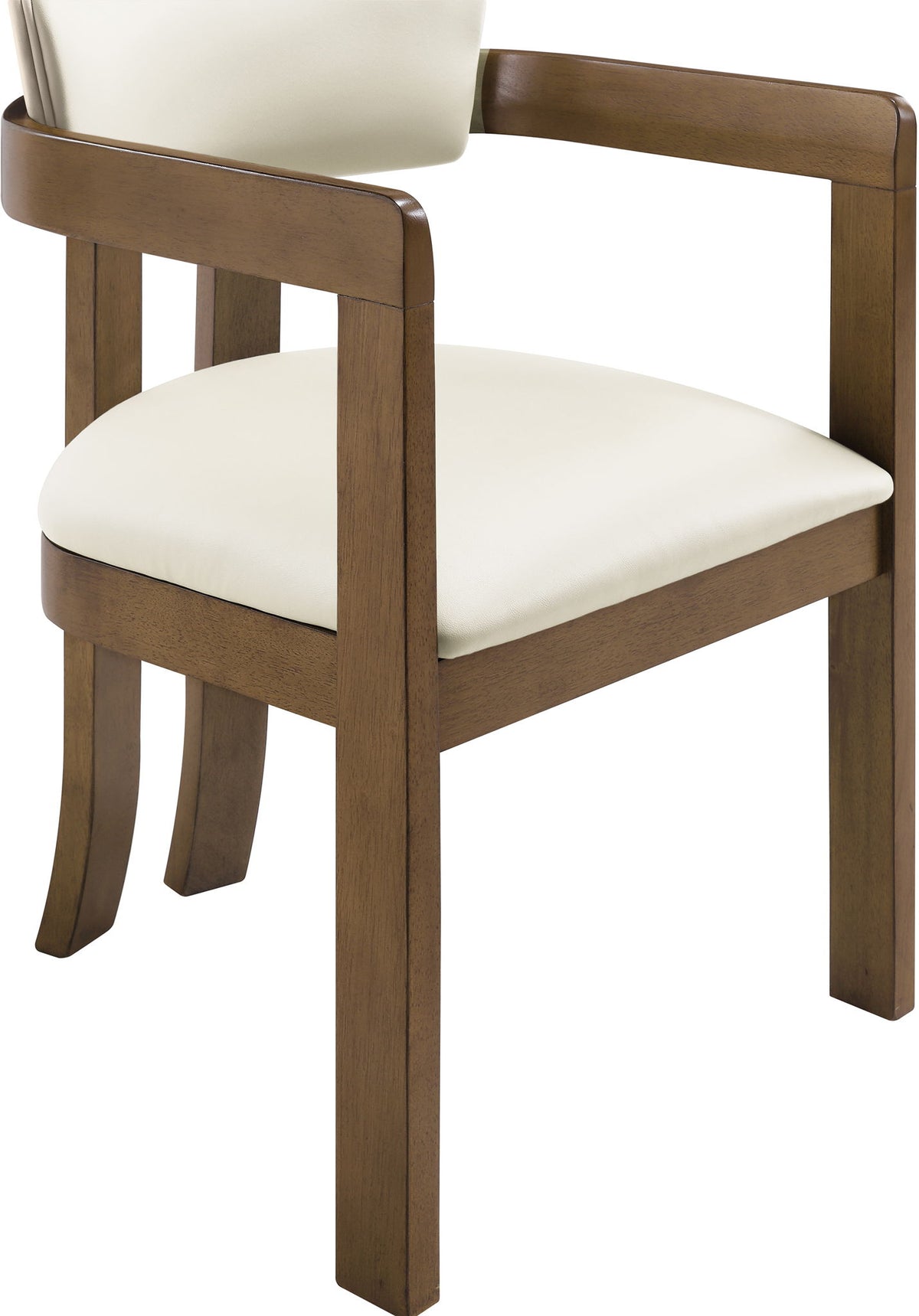 Lavrin - Vegan Leather Upholstered Dining Arm Chair (Set of 2) - Walnut Base