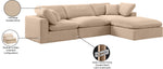 Comfy - 4 Piece Velvet Modular Sectional With Chaise