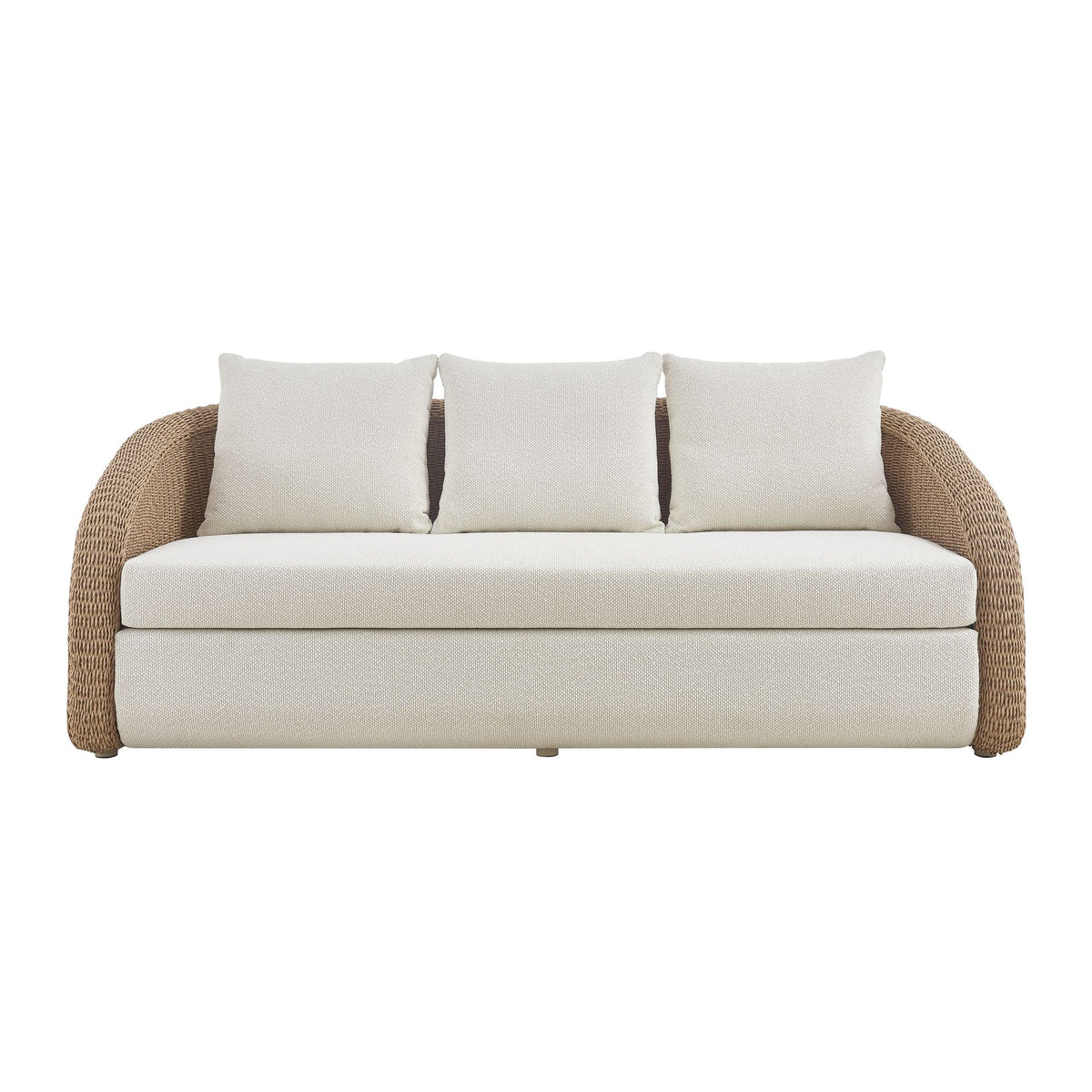 Pavilion - Metal Outdoor Sofa With Cushions - Natural / Boucle White