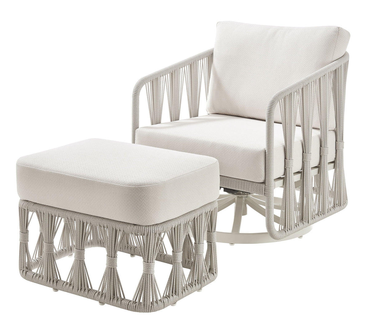 Breeze - Powder Coated Metal Outdoor Conversation Set With Cushions