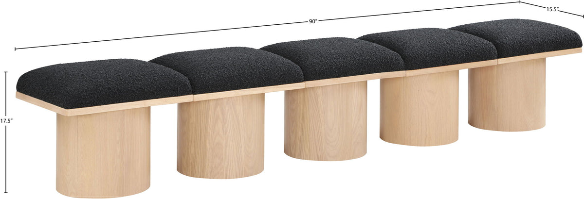 Pavilion - 5 Piece Modular Bench With Natural Base