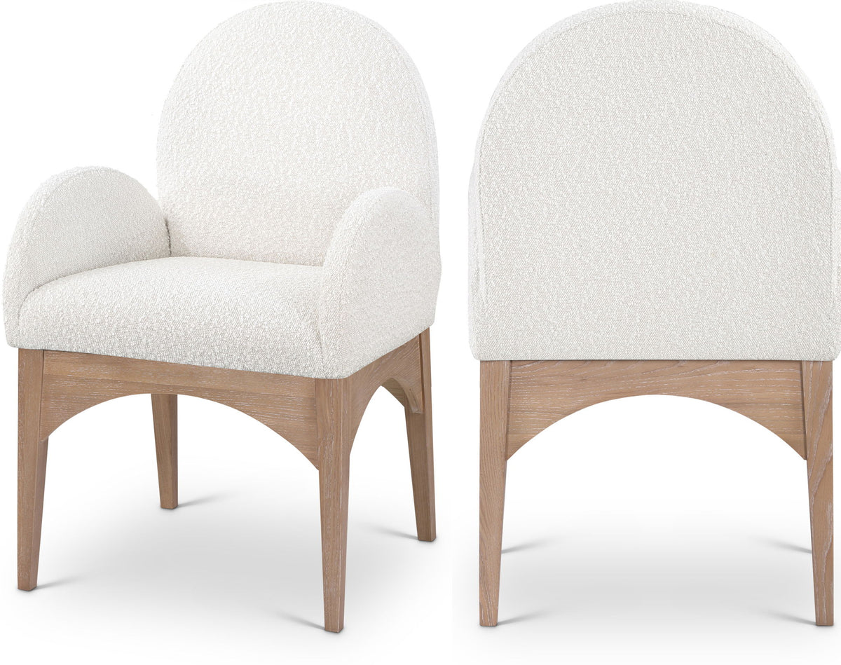 Waldorf - Boucle Dining Arm Chair With Natural Legs
