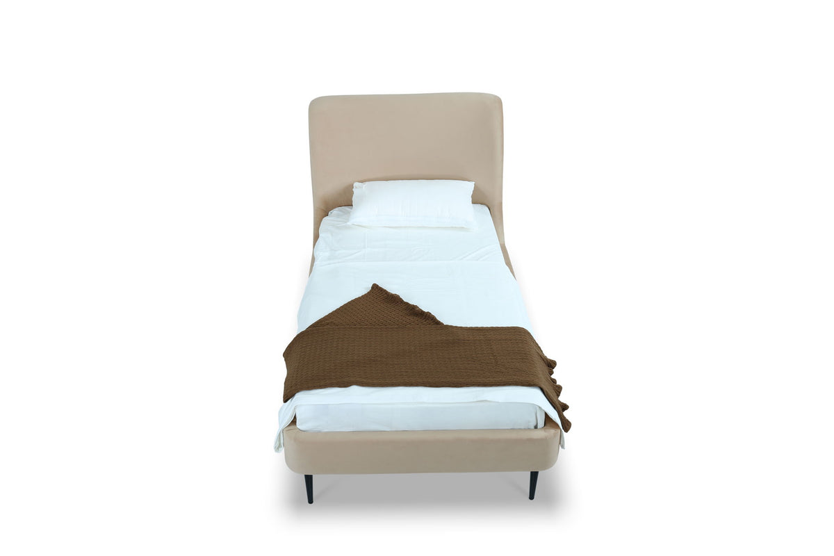 Heather - Twin Bed - Taupe And Black
