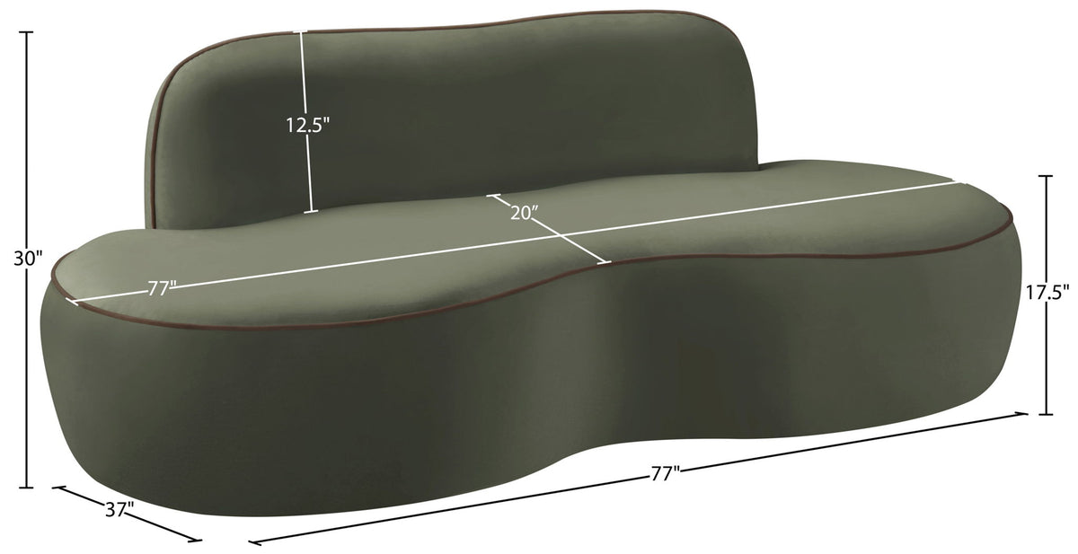 Swerve - Velvet 77" Upholstered Loveseat