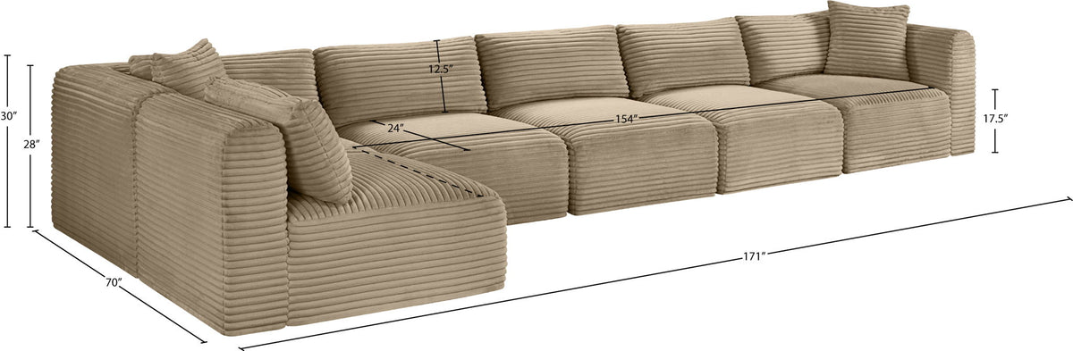 Shaggy - Fabric 6 Piece Modular Sectional