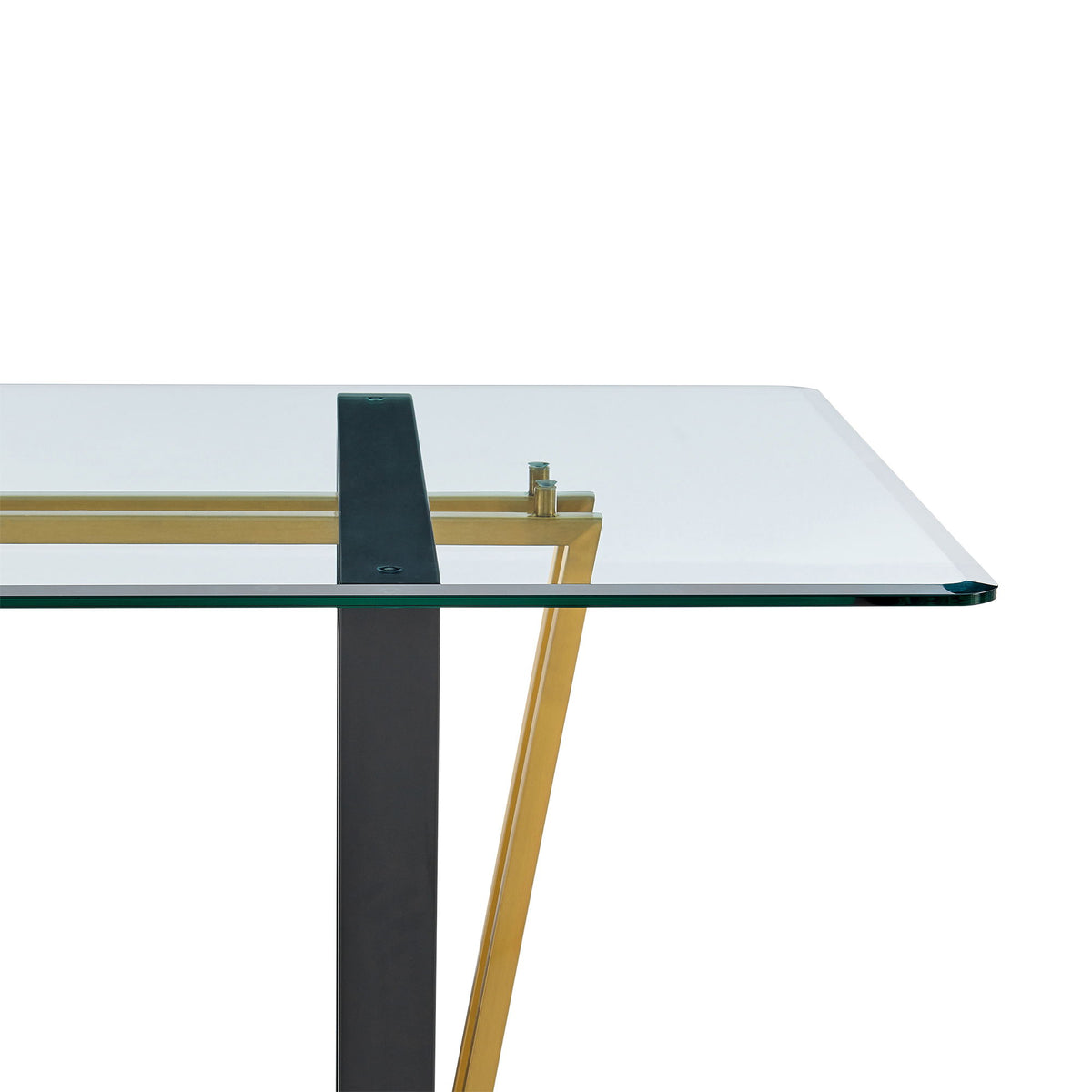 Kai Anastasia - Rectangular Glass Dining Table Set - Gold Brushed Base