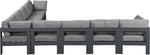 Nizuc - Outdoor Patio 9 Piece Modular Sectional With Gray Frame