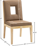 Gwendolyn - Faux Leather Dining Side Chair With Natural Frame (Set of 2)