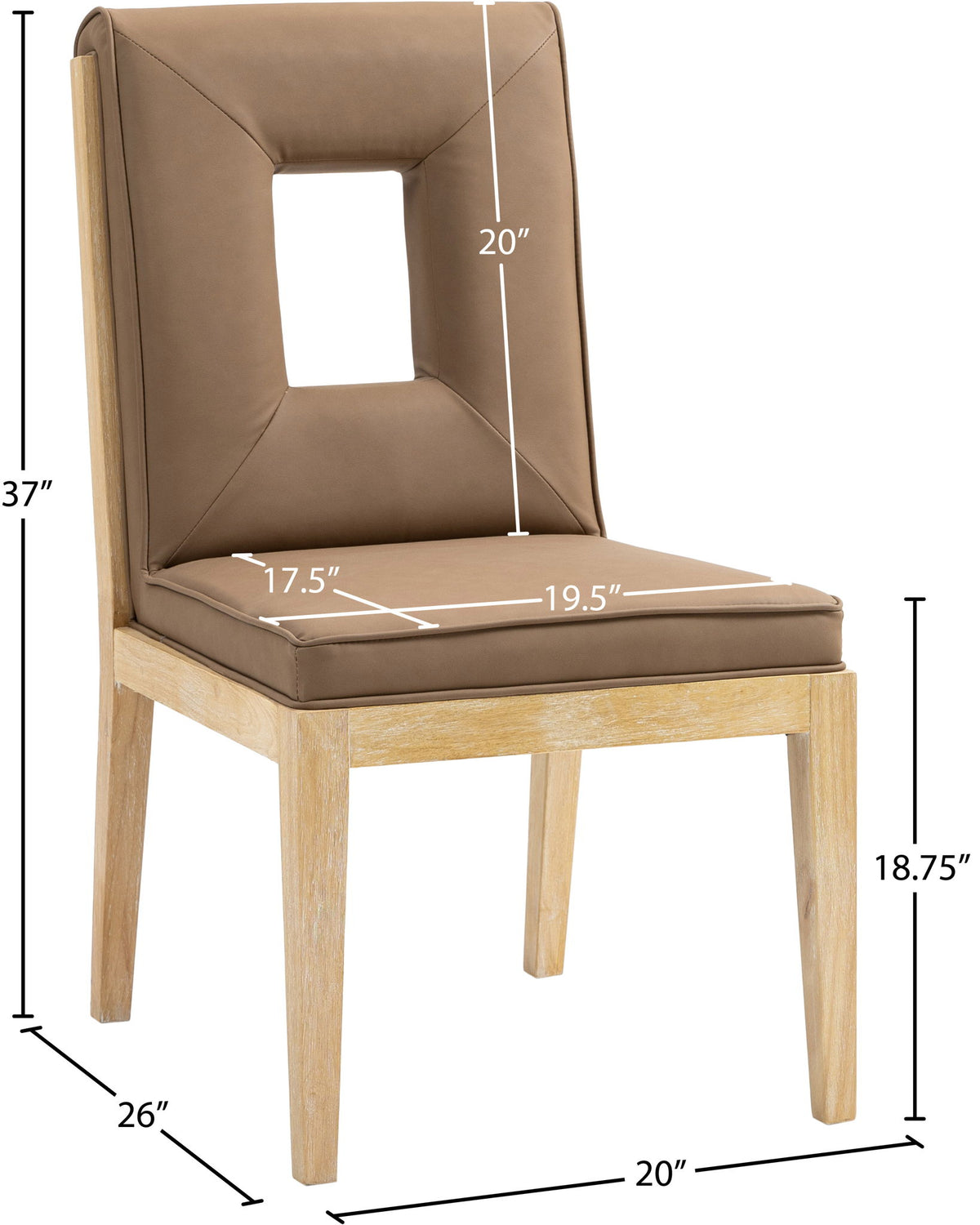 Gwendolyn - Faux Leather Dining Side Chair With Natural Frame (Set of 2)
