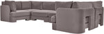 Hammond - Velvet Performance Fabric Upholstered 6 Piece U-Shaped Sectional