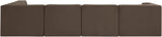 Rummi - Velvet Performance Fabric Upholstered 5 Piece Modular Sectional, L-Shaped (Right)