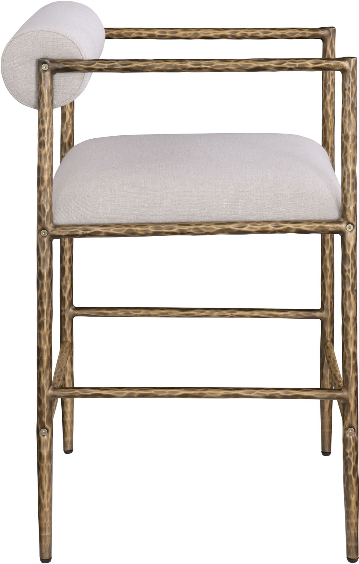 Axis - Linen Textured Beige Fabric Upholstered Counter Stool (Set of 2)