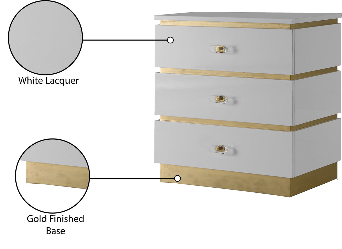 Esme - Side Table - White Lacquer