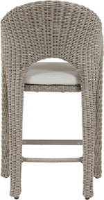 Seacrest - Olefin Water Resistant Fabric And Wicker Outdoor Patio Bar Stool