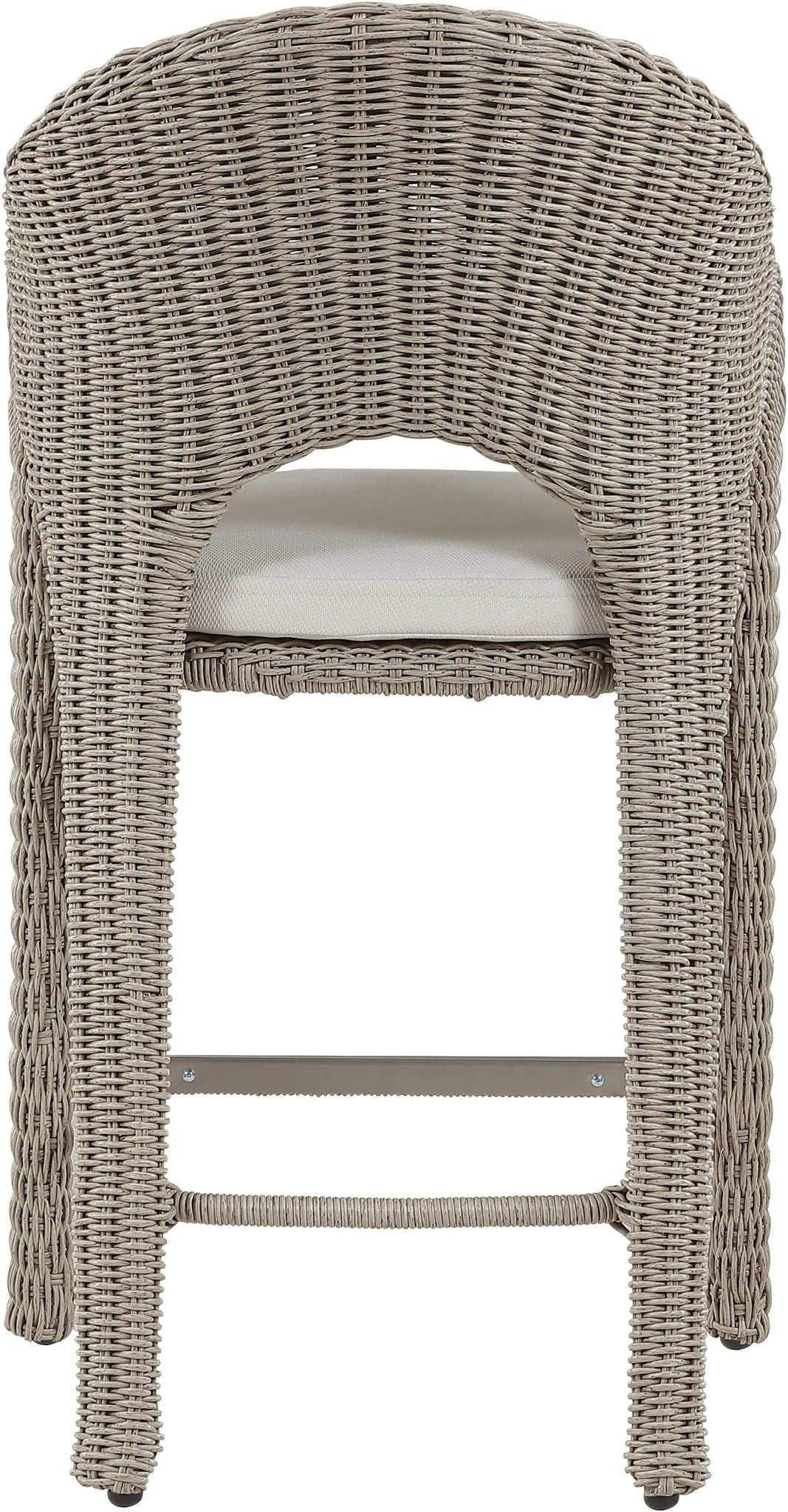 Seacrest - Olefin Water Resistant Fabric And Wicker Outdoor Patio Bar Stool