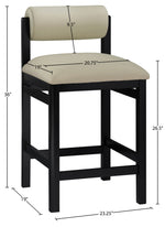Roundhill - Faux Leather Counter Stool - Black Frame