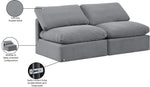 Indulge - Velvet 2 Seat Modular Armless Sofa