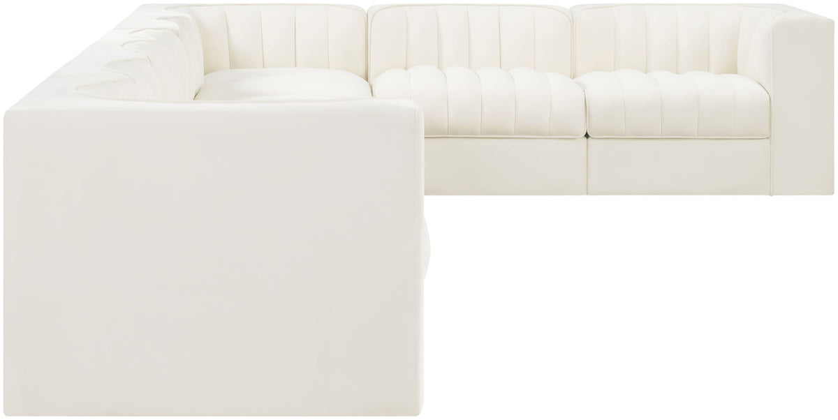 Rummi - Velvet Performance Fabric Upholstered 8 Piece Modular Sectional (With 3 Corner Chairs)