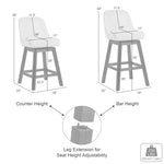 Josh - Adjustable Height Swivel Barstool