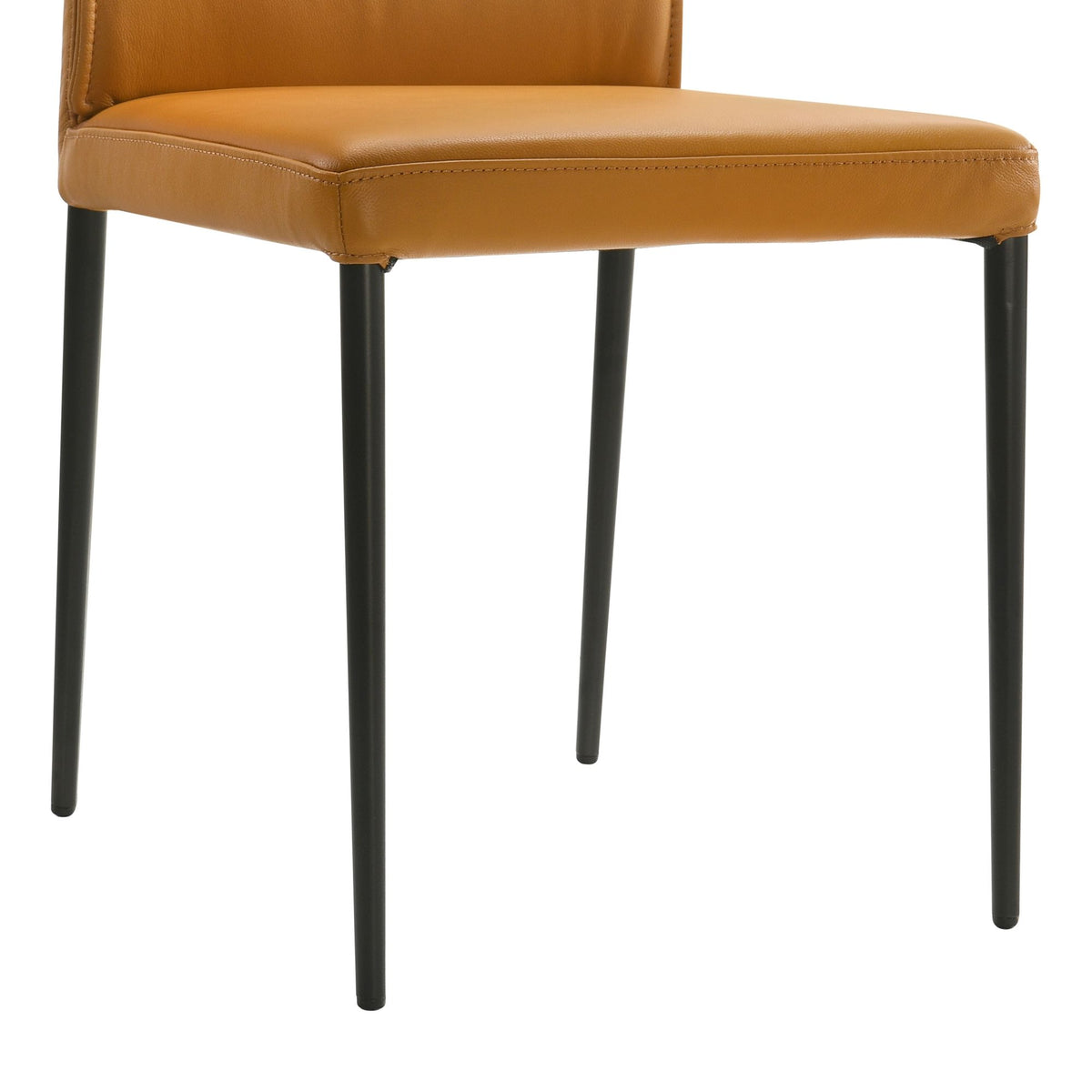 Meriam - Full Back Top Grain Leather Upholstered Metal Dining Chairs (Set of 2)