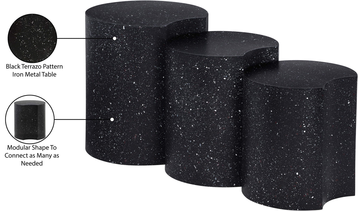 Dimple - 3 Piece Modular End Table - Terazzo Finish
