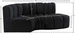 Arc - Velvet 3 Piece Modular L-Shaped Sofa