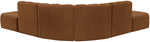 Arc - Velvet 6 Piece Corner Modular Sofa - Saddle