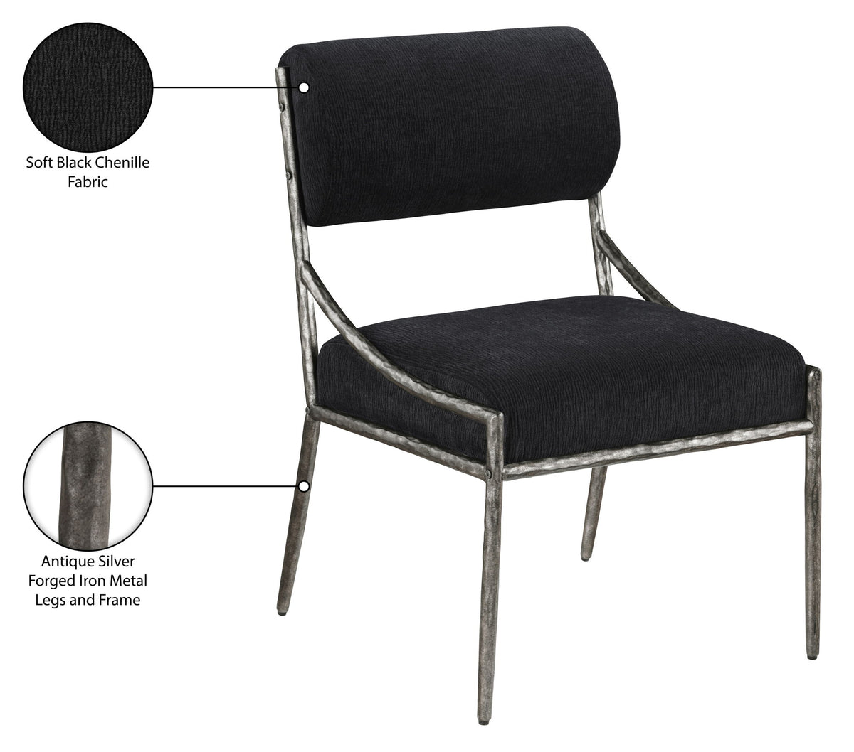 Bastille - Upholstered Dining Side Chair (Set of 2) - Silver Frame