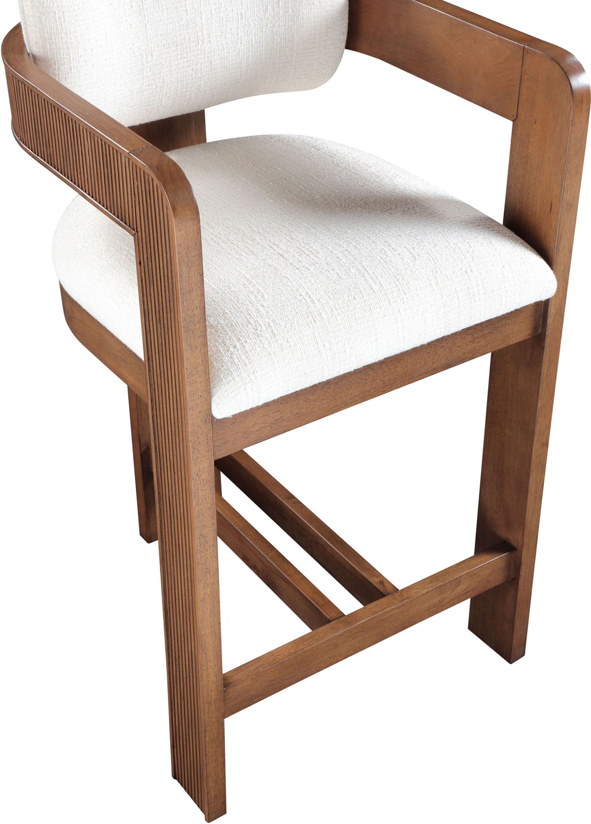 Sacha - Linen Stool With Brown Base