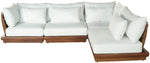 Mirella - 4 Piece Water Resistant Fabric Outdoor Patio Modular Sectional