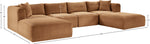 Shaggy - Fabric 6 Piece Modular Sectional With 2 Ottomans