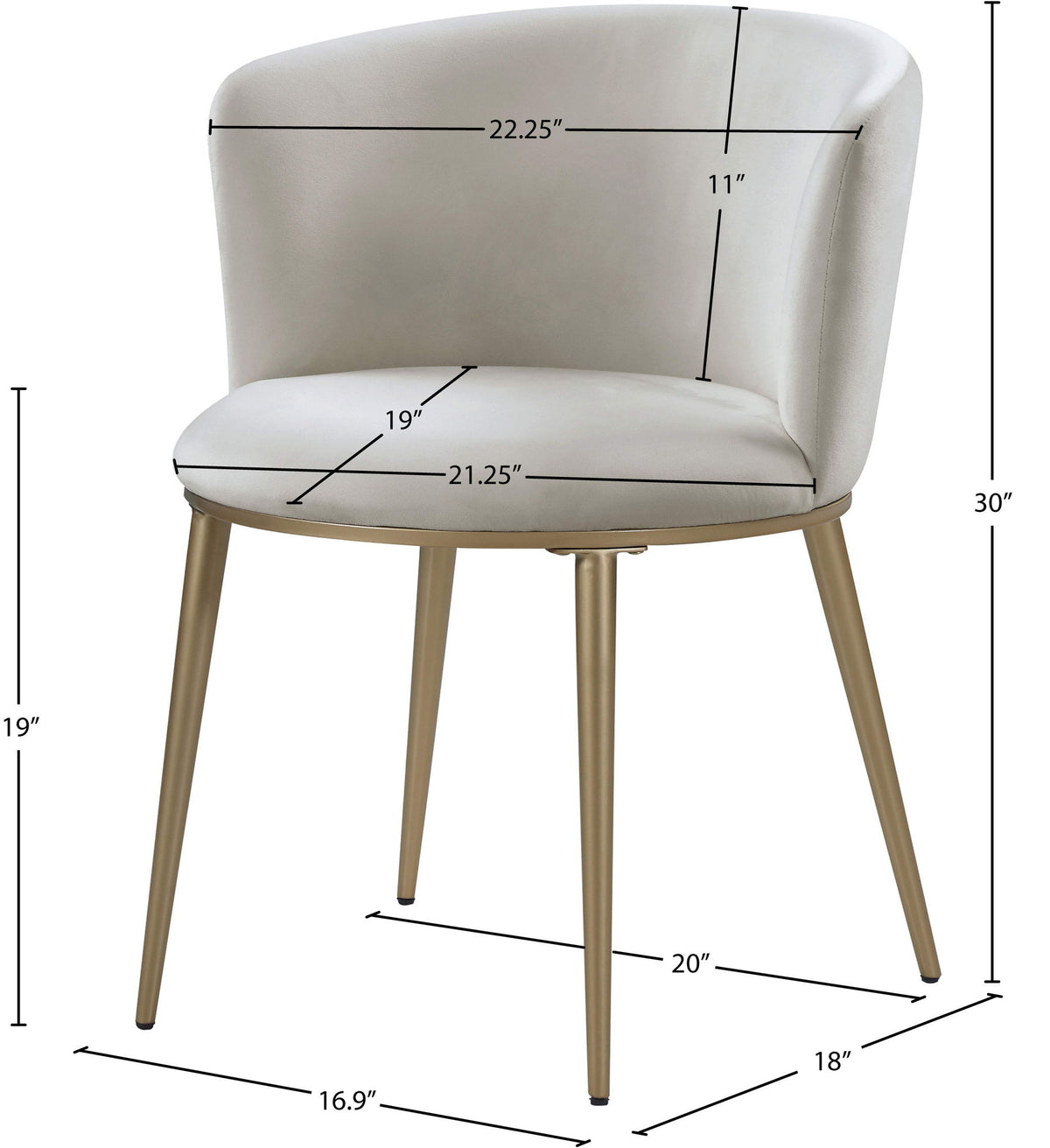 Skylar - Dining Chair with Gold Legs (Set of 2)
