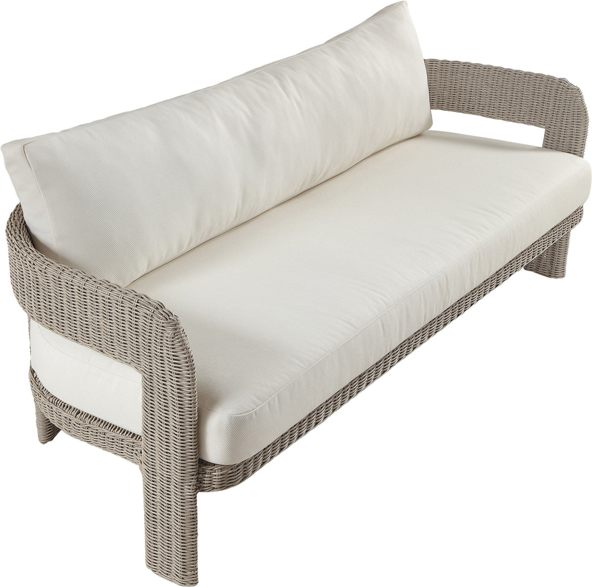 Sandbay - Olefin Water Resistant Fabric And Wicker Outdoor Patio Sofa