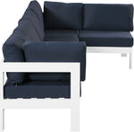 Nizuc - Outdoor Patio 5 Piece Modular Sectional With White Frame