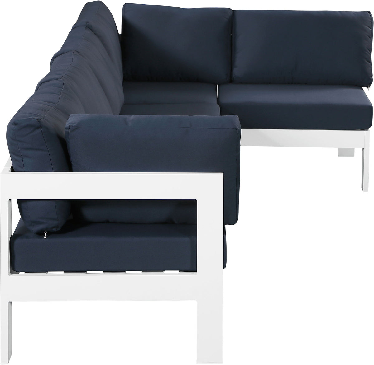 Nizuc - Outdoor Patio 5 Piece Modular Sectional With White Frame
