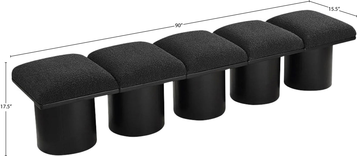 Pavilion - 5 Piece Modular Bench With Black Base