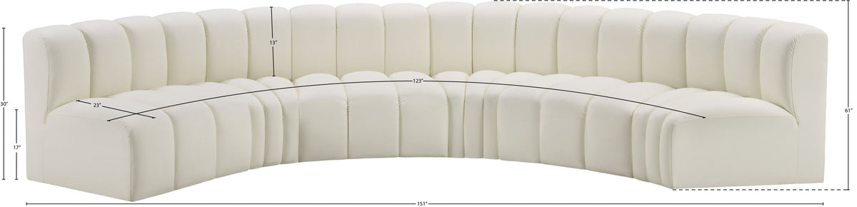 Arc - Faux Leather 6 Piece U-Shaped Modular Sofa