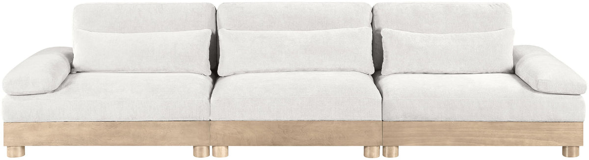 Turin - Chenille Fabric Upholstered Modular Sectional - White