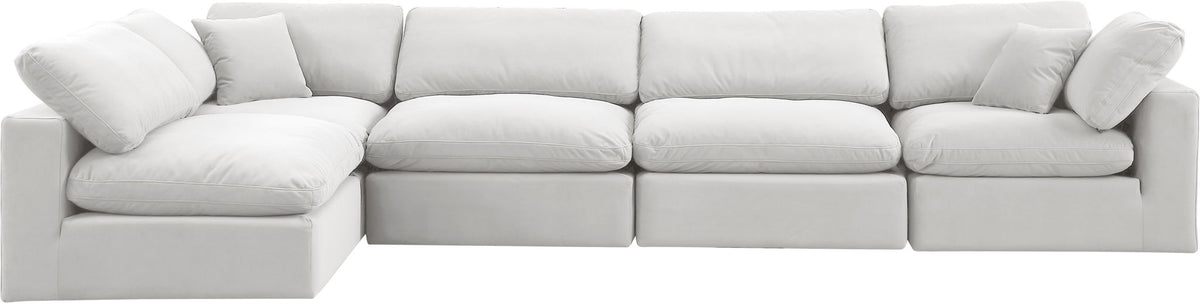 Comfy - 5 Piece Velvet Modular Sectional