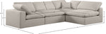Comfy - 4 Piece Linen Fabric Modular Armless Sectional