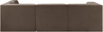 Rummi - Velvet Performance Fabric Upholstered 4 Piece Modular Sectional